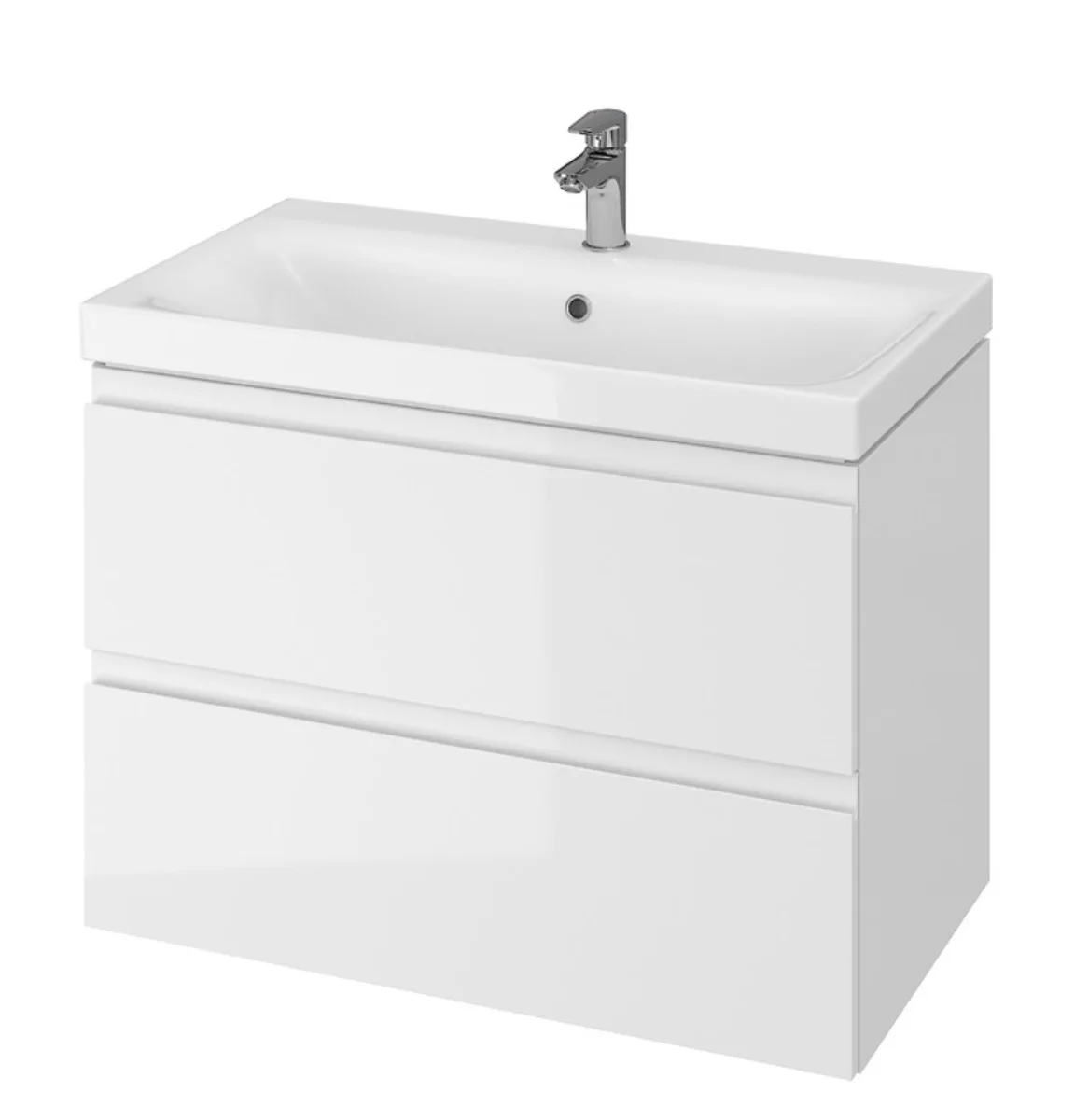 6694 Slika Kupatilski nameštaj CERSANIT SET 975 KABINET+LAVABO 80 WHITE u beloj boji sa elegantnim dizajnom.